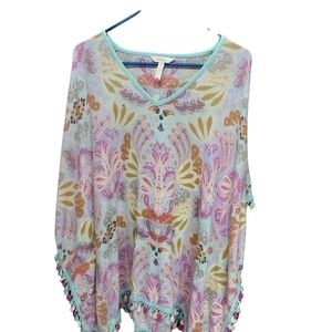 Matilda Jane med paisley top kimono sleeves with tassels pullover